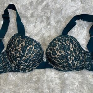 Victoria's Secret Green Lace Strappy Push Up Bra 34B